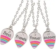 [SHERCHPRY] 8 pcs good friend necklace best friend chain chokers for kids sister necklace best friend necklaces graduation necklace bff necklace for 4 kids child girl Zinc alloy jewelry