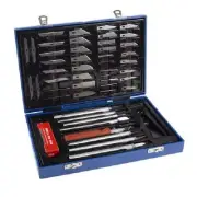 RS Pro PRECISION CRAFT KNIFE SET 37xBlades 7xAluminium Handle, Sharpening Stone