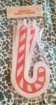 Holiday Candy Canes Wine Dispenser Bag/Pouch - flask - NEW - 1 pack (set of 4)