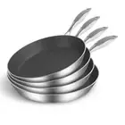 SOGA 4X Stainless Steel Fry Pan Frying Pan Induction FryPan Non Stick Interior S