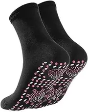 [Generic] Heated Socks, Self Heating Socks, Tourmaline Self-Heating Magn Socks, Massage Socks for Men and Women, Foot Warmer Socks, Great for Mountaineering, Skiing, Fishing Black