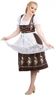 XS 2 Dirndl German EMBROIDERED Dress + Apron + Top Oktoberfest Festival Holiday