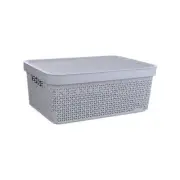 Ezy Storage 12L Grey Mode Lidded Basket