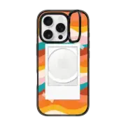 iPhone 16 Pro Impact Ring Stand Case MagSafe Compatible Warm Waves with Polaroid Opening by Oh So Graceful