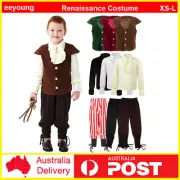 Kids Vampire Renaissance Victoria Childs Halloween Costume Pirate Knight Cosplay