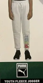 NWT Puma YOUTH FLEECE JOGGER - Sweat Pants - Lt Gray - Size S 7/8 22x24