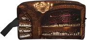 [FSCEV] Red Wine Cellar Picture Storage Bag Toiletry Bag Travel Bag Cute Cosmetic Bag Makeup Accessories, White, One Size