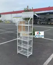 NEW Retail Display Rack 5 Shelf w/ Hooks Merchandiser Snacks Candy Sturdy Angled