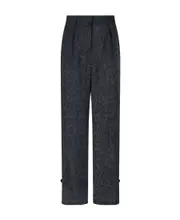 Sacai Leopard Printed Satin Pants 0 Black