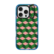 iPhone 16 Pro Impact Ring Stand Case MagSafe Compatible Tumbling Block Green