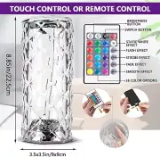 Touch Crystal Lamp, 16 RGB Color Changing Desk Lamp, Dimmable LED Night Light, F