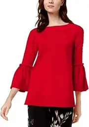 [Alfani] Womens Embroidered Bell Sleeves Pullover Sweater