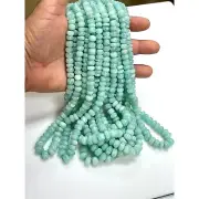 AAA Amazonite Natural Gemstone Rondelle Shape Beads 18" Long Strand 7-10mm Blue