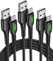 Fast Charge Nylon Braided USB C Cable 5-Pack for iPhone and Samsung