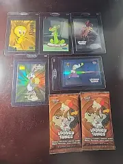 2024 Fleer Retro Looney Tunes 5 Inserts, 2 Wrappers - Refractors - Gradeable