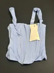 We Are HAH/Free People Knock Out Corset Style Top Periwinkle Blue Lingerie, XS