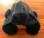 New Gap Kids Boys Navy Blue Fleece Foil Star Aviator Trapper Winter Hat L XL