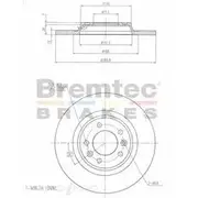 Bremtec Euro-Line GeoZinc Coated Brake Rotor - BDR16880EL