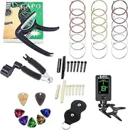 Labymos Guitar Accessories Set String Winder Capo Tuner Picks Strings dle Nut Bridge Pins for Guitar Beginners
