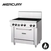 Mercury Gas 6, 32 MJ Burners, Gas Static Oven Size 675 X 415 X 355 mm, Rack Size 635 X 560 mm, GN2/1,2 Racks, Drop Down Door M36S-6F