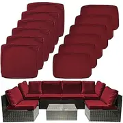 12 Pcs Patio Stretch Outdoor Cushion Covers Sofa Couch Covers Replacement Include 6 Backrests and 6 CushionsCouch Slipcover for Sofa Seat Chair Porch Patio Fur