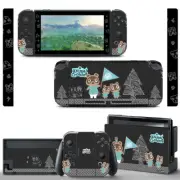Animal Crossing Black VINYL SKIN Screen Protector for Nintendo Switch Joy-Con