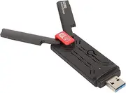 1800Mbps Dual Band USB3.0 WiFi 6 Adapter with Dual 3dbi Antennas for PC Laptops, Plug and Play for Windows System