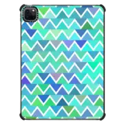iPad Pro 11-inch (3rd/4th gen) iPad Impact Case Colorful Turquoise Zigzag Pattern