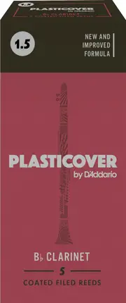 Rico Plasticover Bb Clarinet Reeds, Strength 1.5, 5-pack