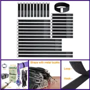 8"12"18"24"30" Hook and Loop Fastening Cable Strap - 30 Pack Reusable Nylon