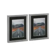 Nicola Spring Photo Frames with 5" x 7" Mount - 8" x 10" - Grey - Pack of 2