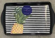Cynthia Rowley Black Stripe Pineapple MELAMINE Serving Tray Platter