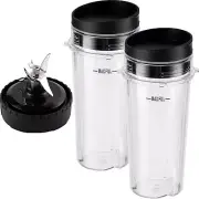 5-Piece Ninja Blender Cups Replacement Single Serve 16Oz Cups with Sip & Seal Li