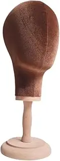TENOL Manikin Head Hairpieces Display Holder Fashionable Stable Multifunctional Height 41.5cm for Styling Drying Personal Use Salon, brown