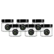 6x Lemon & Lime Soho 360ml Glass Preserve Jar Container Storage w/ Black Lid CLR