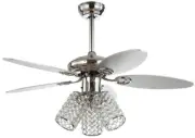 Kris 42 in. Chrome 3-Light Crystal LED Ceiling Fan with Light and Remote