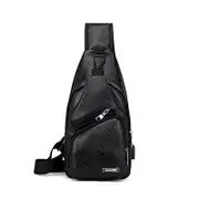 Messenger Bag Leather Men Chest Crossbody Shoulder Sling Bags