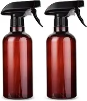 LANBEAUTIFY Plastic Spray Bottles - 2 Pack 16.9 OZ Empty Spray Bottle,Heavy Duty Spraying Bottles Mist/Stream Water Bottle for Cleaning Solutions, Plants, Pet, Essential Oils, Hair-Amber