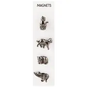 Three By Three Cast Metal Magnets Cats 4 Pack