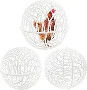 Chicken Ball Cage, Spherical Pet Safety Enclosure, Rolling PVC Orb, Lightweight & Durable, Secure Walking Net, Outdoor & Farm Use, 7.87, 11.81 & 15.75 Inches, Transparent, 3 Pack
