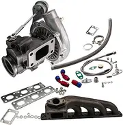 Universal T3/T4 T04E Turbocharger Wastegate, Compatible For BMW E36 E46 M52TUB20 6 Cylinder Turbo Manifold W/Oil Feed Inlien Line Kit