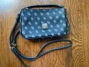 Dooney & Bourke Gretta Lexi Monogram DB Logo Black Crossbody Bag Purse NEW