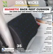 Dick Wicks Deluxe Magnetic Back Rest Cushion Wool Portable Support Black