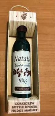 Wine cellar personalized corkscrew, bottle opener & fridge magnet (NATALIE)