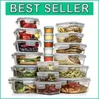 35-Pc BPA-Free Glass & Plastic Meal Prep Containers with Leak-Resistant Lids