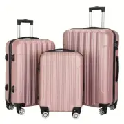 3pcs Luggage with Corner Protectors, Lightweight Travel Suitcase, 20/24/28-Inch