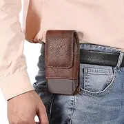 Phone Holster Pouch with Belt Clip Belt Clip Phone Holster with Card Holder Compatible with Galaxy S24 Plus,S24 FE S23 Plus,Premium Leather Cell Phone Holster Pouch Case Compatible with Pixel 8/7/6/7a
