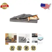 Waterproof & Cooling Orthopedic Dog Bed for Large Breeds - 35"x22" Rose Plush