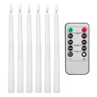 Set of 6 stick candles LED candles flickering with timer remote control Christma