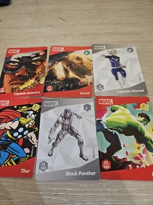 Woolworths Disney 100 Wonders Cards Bulk X6 Marvel, Thor,groot.etc
